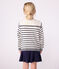 Children's stripy cotton sailor jumper MARSHMALLOW blue/SOIR