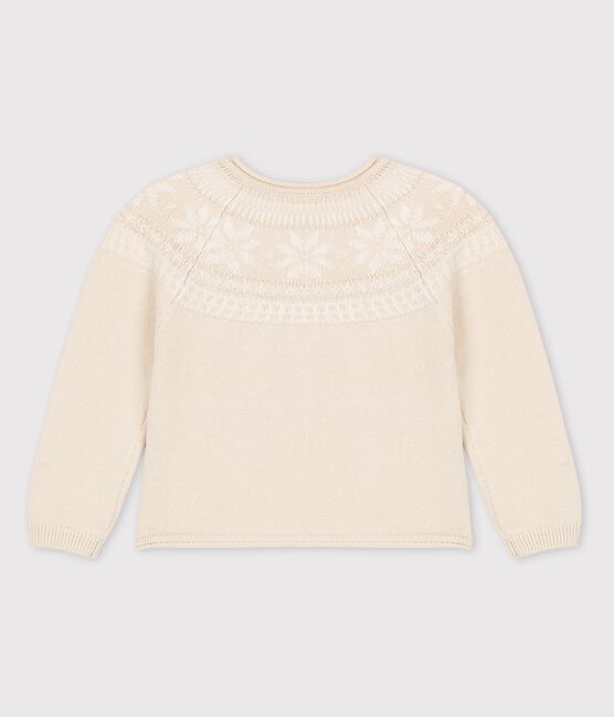 Girls' Wool/Cotton Jumper JERRYCAN MOULINE beige/MARSHMALLOW