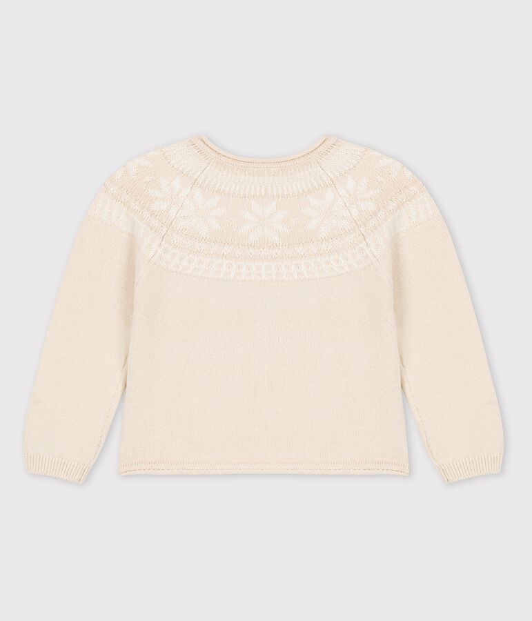Girls' Wool/Cotton Jumper beige/white