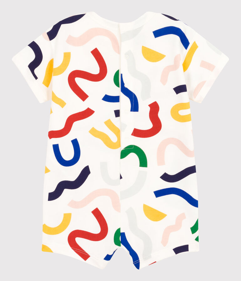 Babies' Printed Fleece Playsuit MARSHMALLOW white/MULTICO white