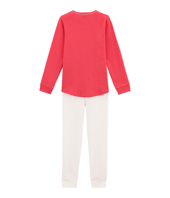 Little girl's pyjamas IMPATIENCE pink/MULTICO white