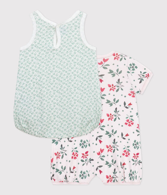 Babies' short floral cotton jumpsuits - 2-Pack variante 1