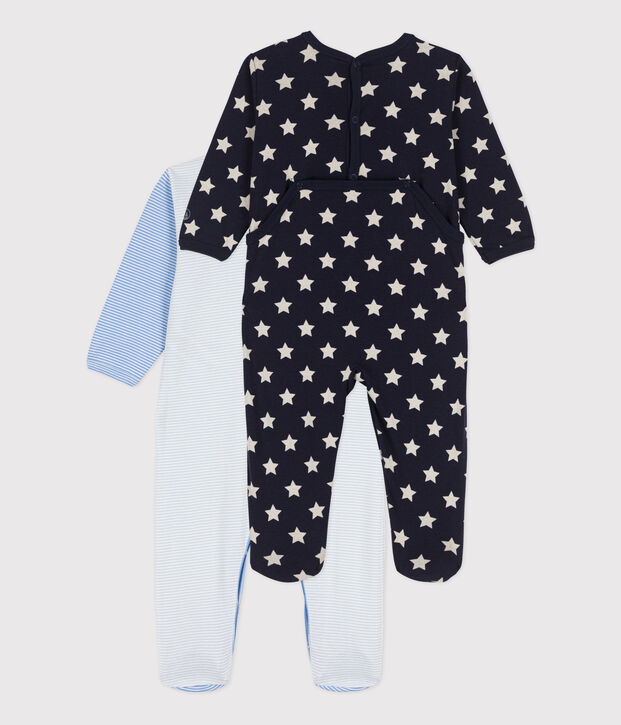 Pinstripes and Stars Cotton Sleepsuits - 2-Pack multicolor