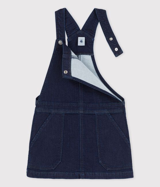 Girls' Denim Dungaree Dress DENIM BLEU FONCE blue