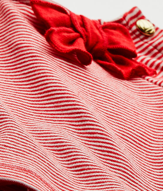 Baby girls' striped tee TERKUIT red/MARSHMALLOW white