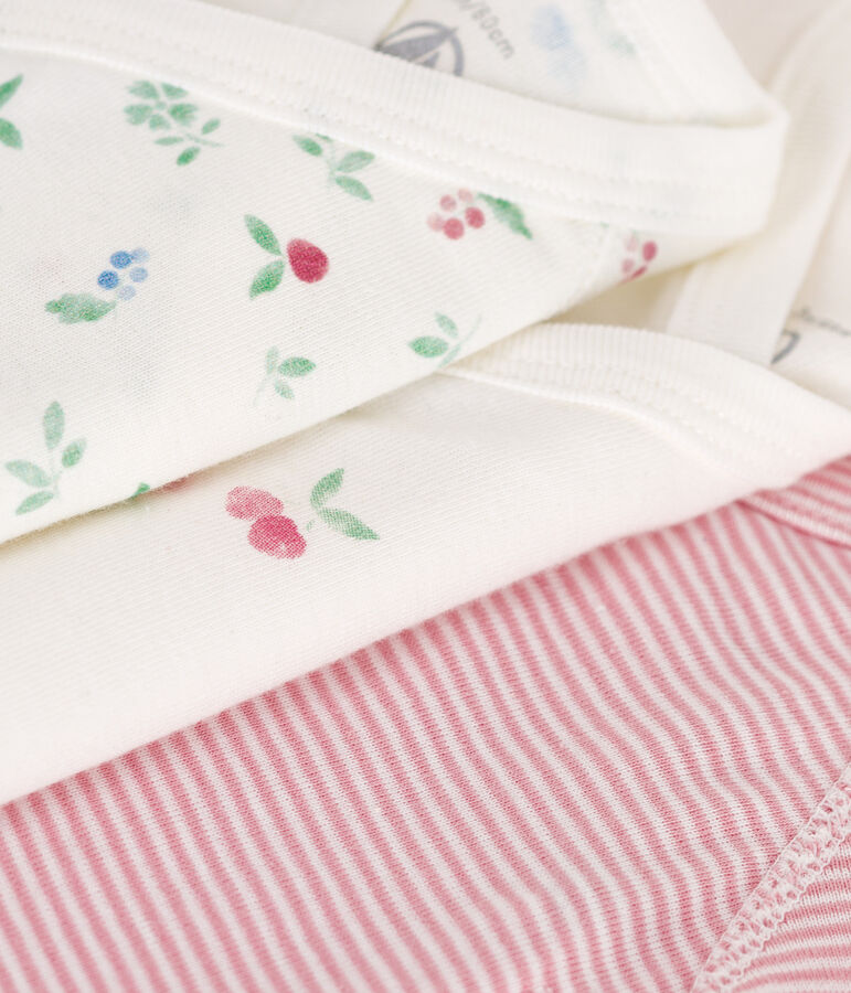 Babies' short-sleeved printed cotton wrapover bodysuits - 3-Pack multicolor