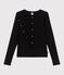 Women's plain cotton cardigan black