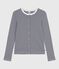 Women's stripy cotton cardigan blue/white