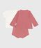 Three-piece newborn set in cotton, and the T-shirt has an embroidered collar ROSEWOOD pink/MULTICO
