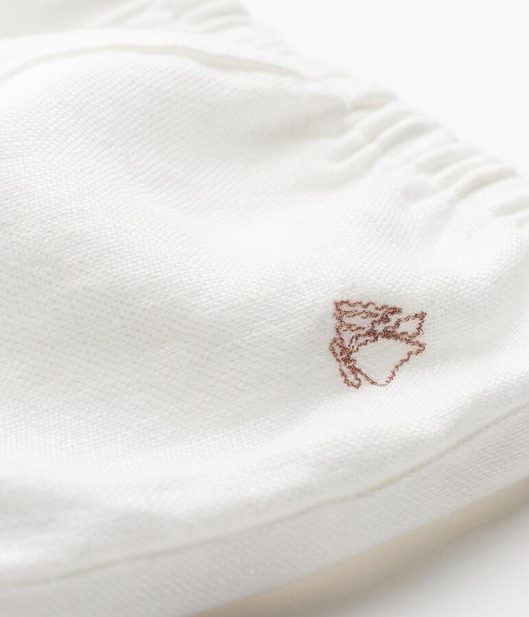 Baby girls' linen bloomers white