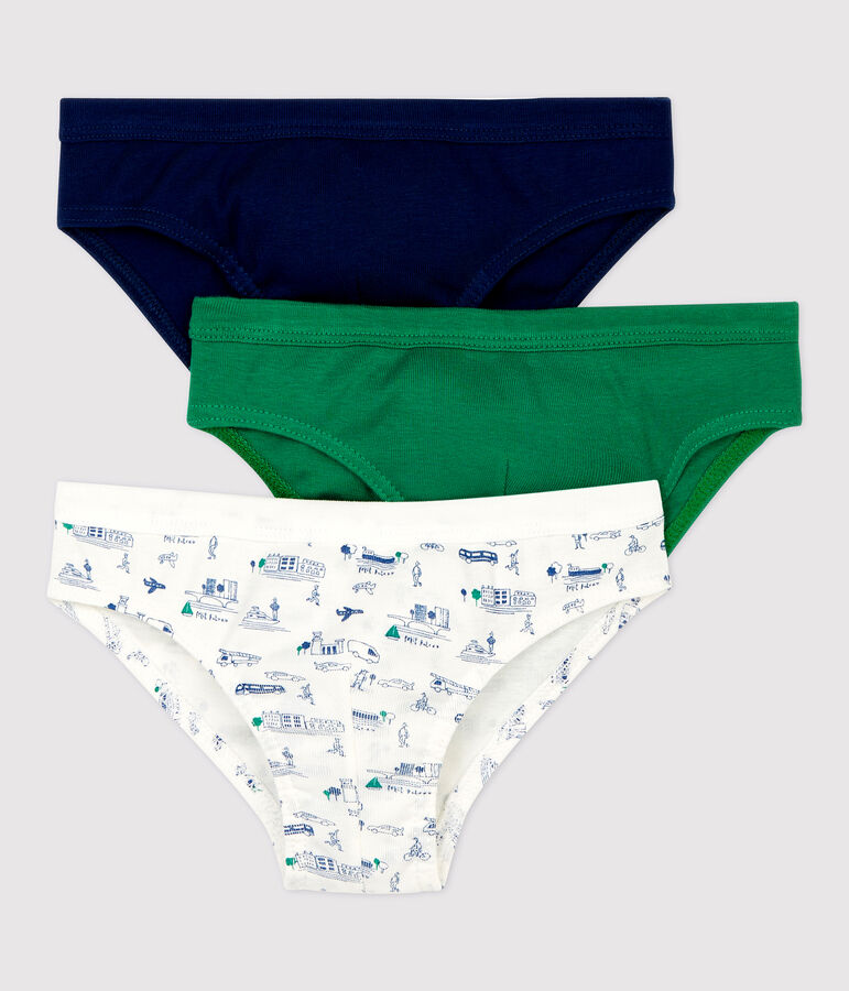 Boys' Transport Print Cotton Briefs - 3-Pack multicolor
