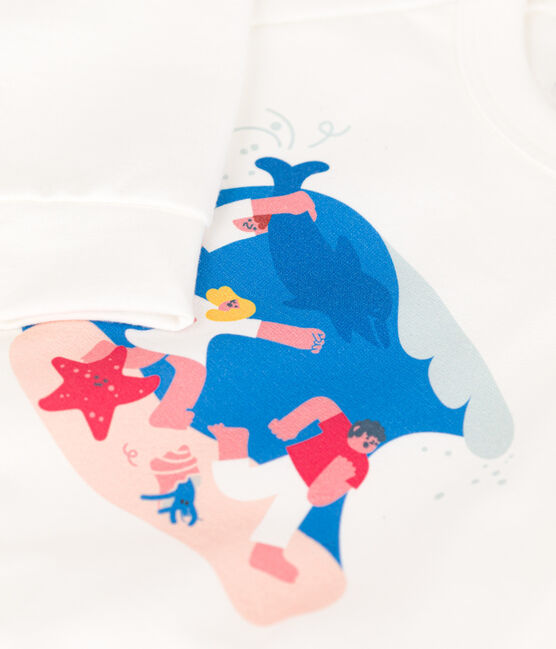 Petit Bateau x Water Family Boys' Sweatshirt MARSHMALLOW white