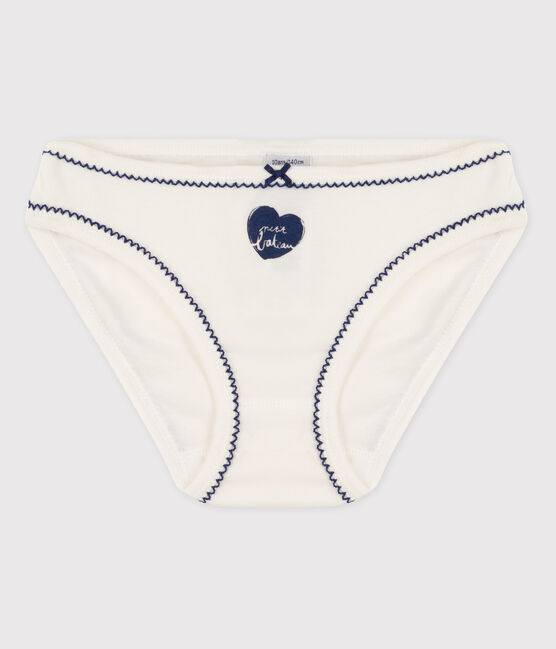 Girls' Cotton Briefs MARSHMALLOW white