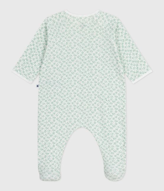 Babies' floral cotton pyjamas MARSHMALLOW /PAUL