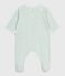 Babies' floral cotton pyjamas MARSHMALLOW /PAUL