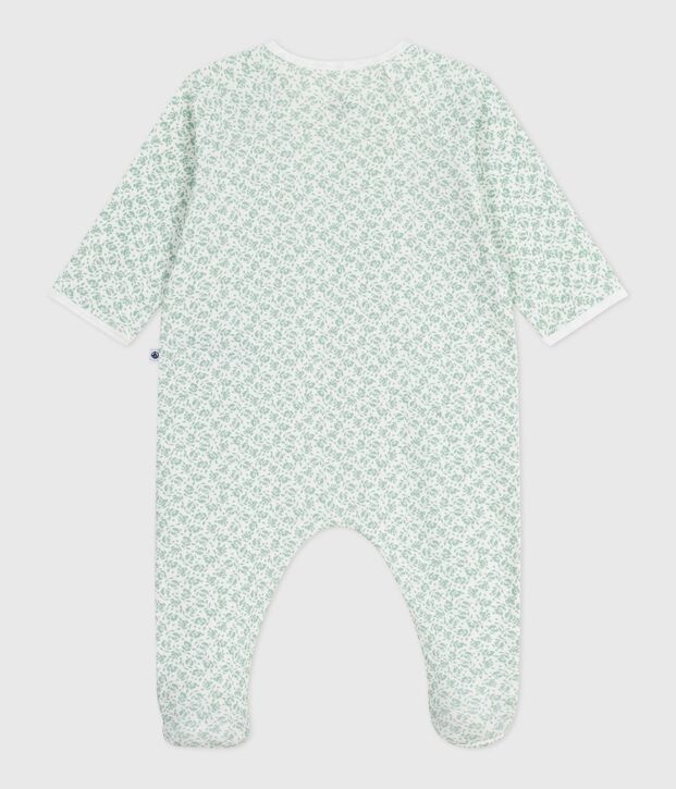 Babies' floral cotton pyjamas white/green