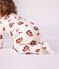 Babies' pyjama suit in tube knit fabric with a printed firefighter design and a back opening white/multicolor