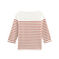 Women's long-sleeved stripy breton top MARSHMALLOW white/COPPER pink