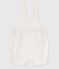 Babies' Linen Dungaree Shorts ECUME white