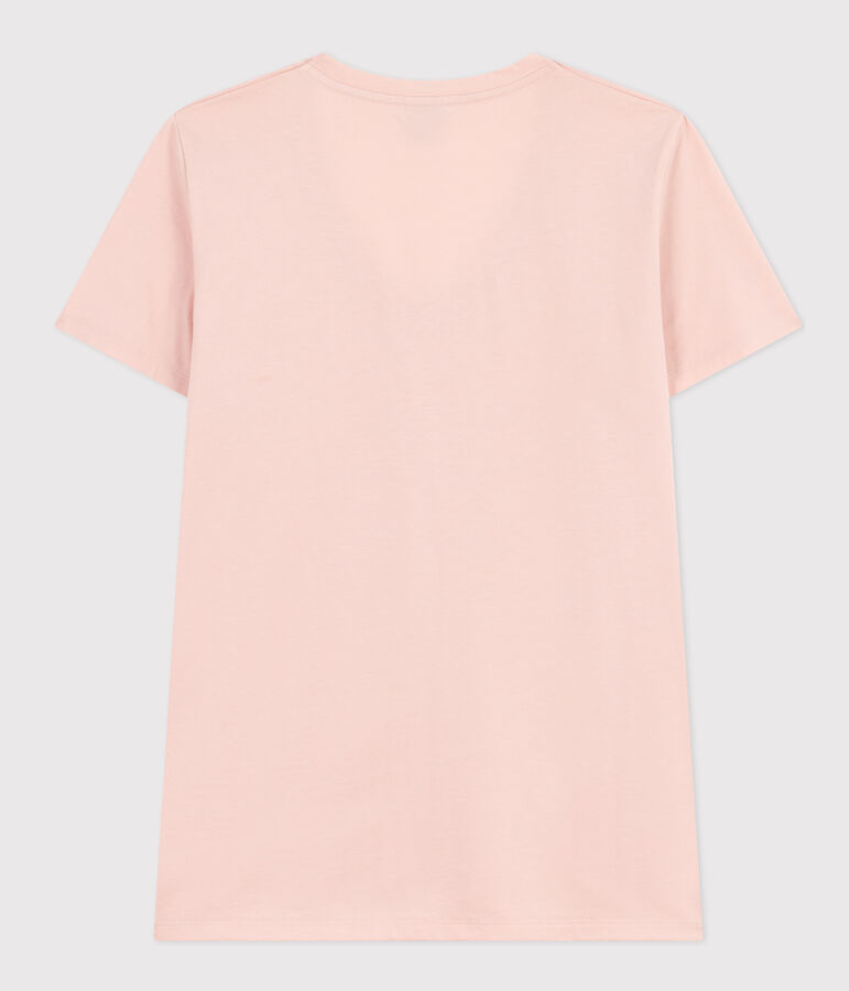 Women's Straight V-Neck Cotton T-Shirt pink