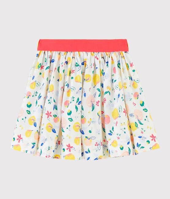 Girls' Poplin Skirt MARSHMALLOW white/MULTICO white