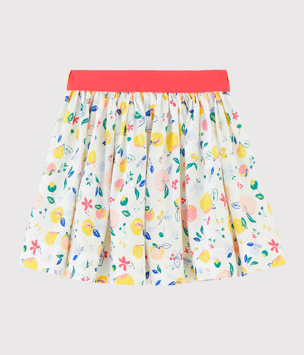 Girls' Poplin Skirt white/multicolor