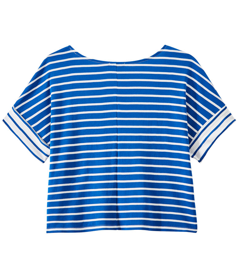 Women's striped oversized tee blue/white