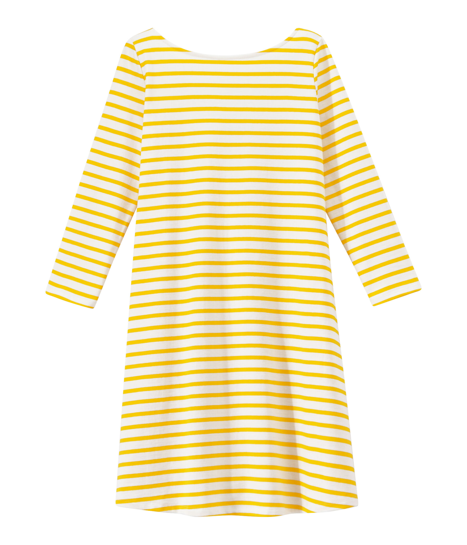 yellow and white striped dress