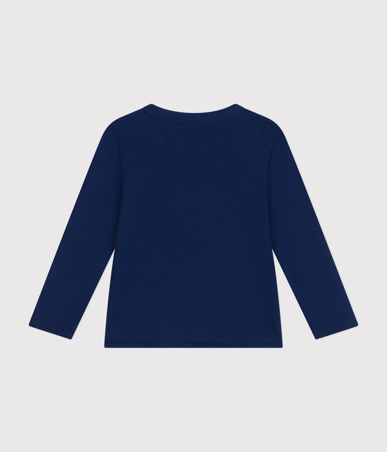 Boys' long-sleeved fine jersey T-shirt blue