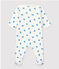 Babies' Organic Cotton Sleepsuit MARSHMALLOW white/BRASIER blue