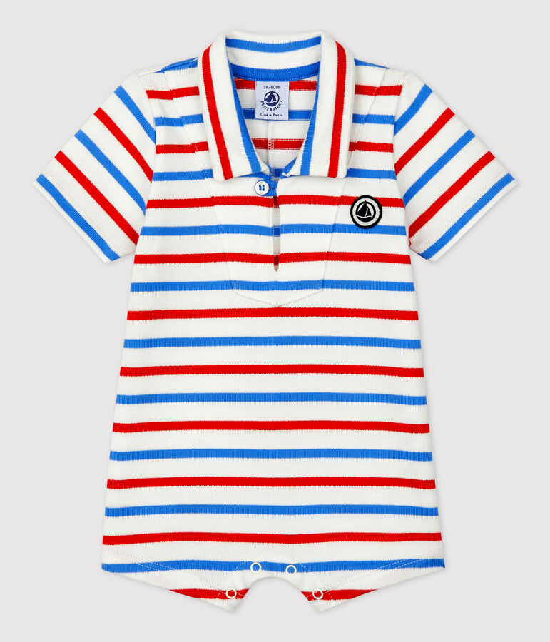 Babies' Thick Jersey Short Playsuit white/multicolor