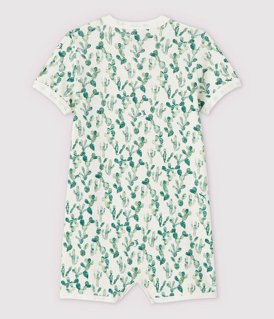 Babies' Cactus Cotton and Linen Blend Playsuit MARSHMALLOW white/MULTICO white