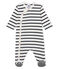 Babies' Ribbed Sleepsuit MARSHMALLOW white/SMOKING blue