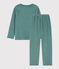 Children's Unisex Velour Pyjamas BRUT blue/MULTICO white