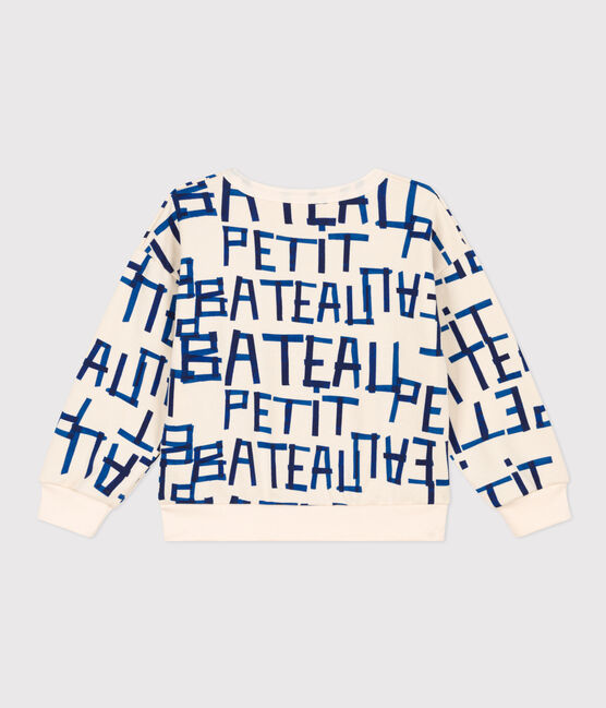 Children's unisex printed fleece sweatshirt AVALANCHE white/MEDIEVAL