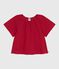 Children's short-sleeved cotton blouse with a floral pattern SPI