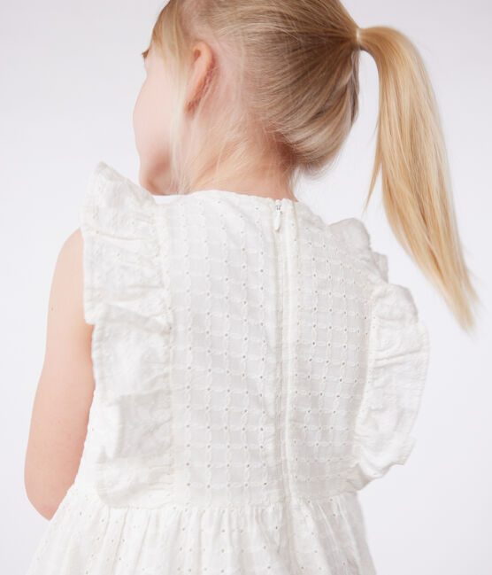 Children's sleeveless cotton dress MARSHMALLOW white
