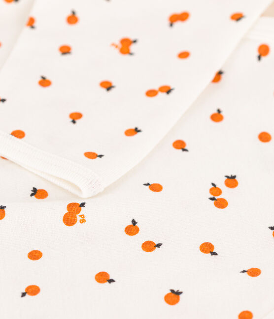 Orange Cotton Sleepsuit MARSHMALLOW white/MULTICO white