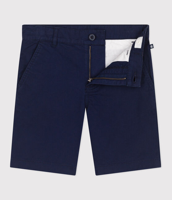 Children's Bermuda shorts in plain cotton MEDIEVAL blue
