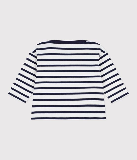 Baby's iconic Breton top MARSHMALLOW white/SMOKING blue