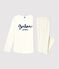 Girls' Spotted Organic Cotton Pyjamas MARSHMALLOW white/MEDIEVAL blue