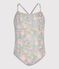 Children's one-piece floral swimsuit blue/multicolor