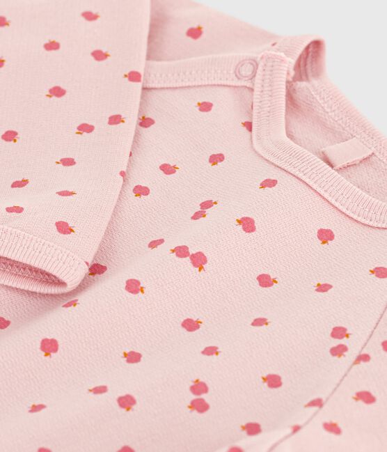 Babies' printed brushed fleece pyjama suit JOLI pink/MULTICO white