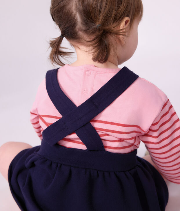 Babies' sleeveless cotton dress embroidered with hearts SOIR