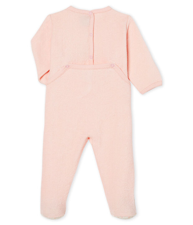 Baby Girls' Sleepsuit in Extra Warm Brushed Terry Towelling pink