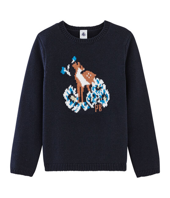 Girls' Pullover SMOKING blue/MULTICO white