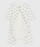Babies' footless whale-print cotton bodyjama MARSHMALLOW /ADRIATIC