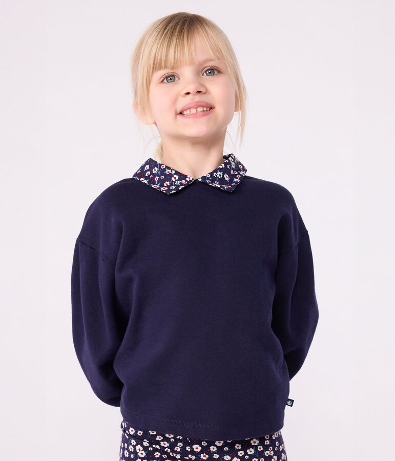Children's plain cotton sweatshirt SOIR blue