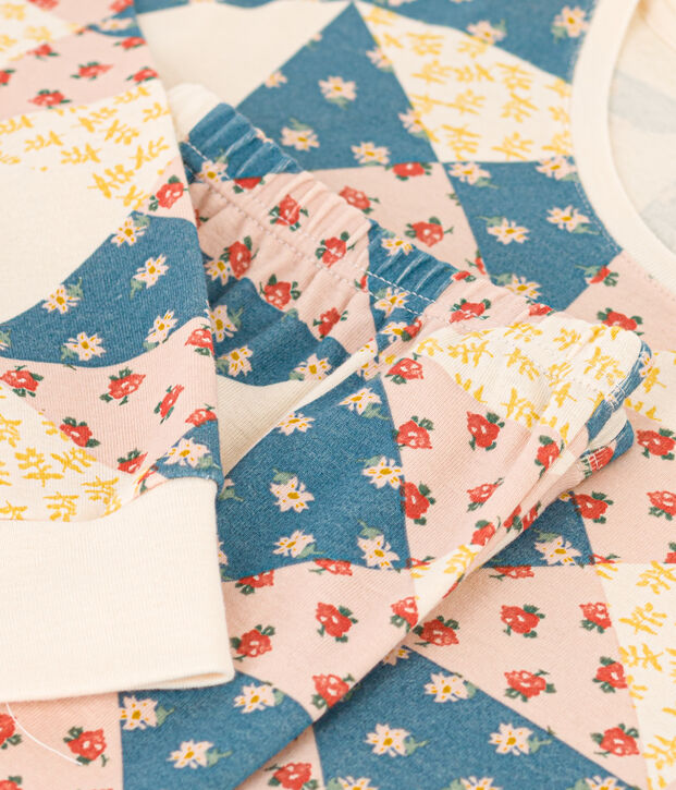 Women's Patchwork Cotton Pyjamas Ecru/multicolor