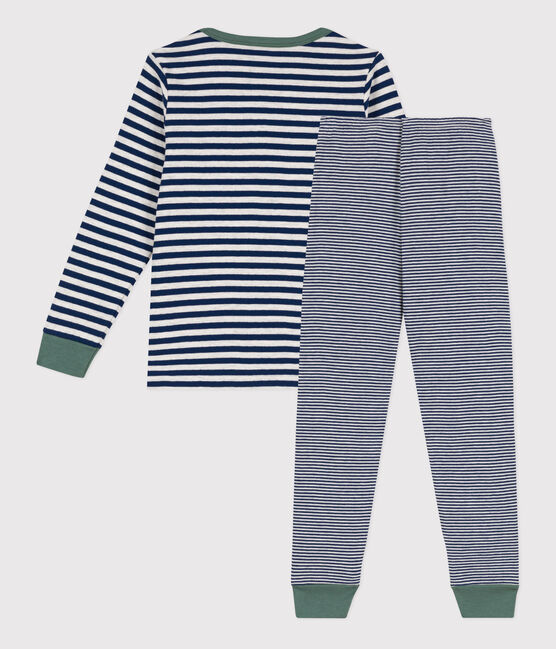 Children's Unisex Pinstriped Tube Knit Pyjamas MEDIEVAL blue/MONTELIMAR